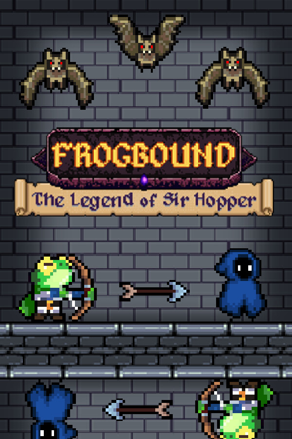 Frogbound cover: Sir Hopper and the shadow frog in the dungeon
